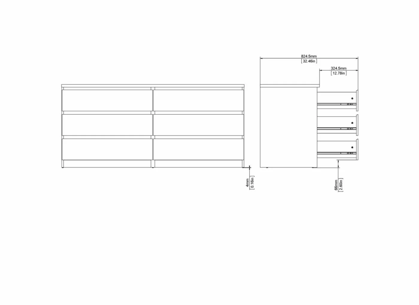 Ladekast Naia 154x50x71cm - melamine - jackson hickory