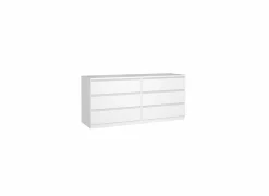 Ladekast Naia 154x50x71cm - melamine - wit hoogglans