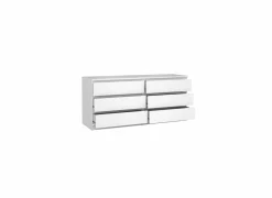 Ladekast Naia 154x50x71cm - melamine - wit hoogglans