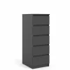 Ladekast Naia 41x50x111cm - melamine - mat zwart
