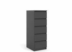 Ladekast Naia 41x50x111cm - melamine - mat zwart