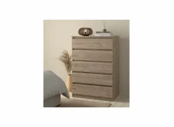 Ladekast Naia 77x50x112cm - melamine - jackson hickory