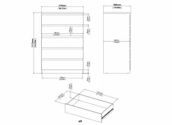 Ladekast Naia 77x50x112cm - melamine - jackson hickory