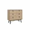 Ladekast Ry 102x41x95cm - decor - bruin/zwart