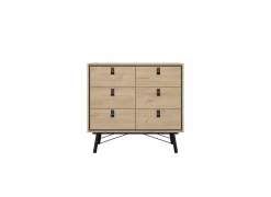 Ladekast Ry 102x41x95cm - decor - bruin/zwart