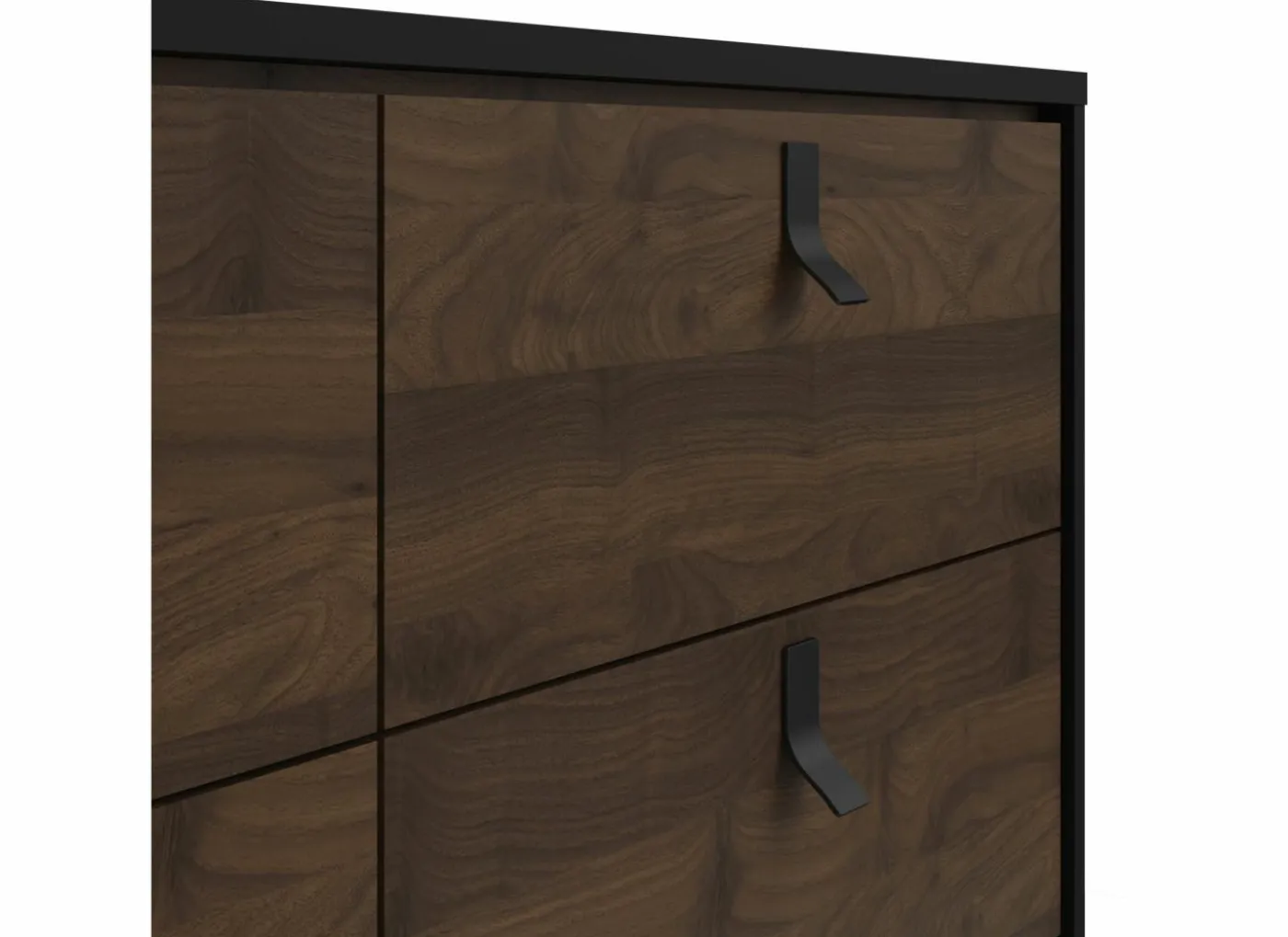 Ladekast Ry 151x41x95cm - decor - mat zwart/okkernoot
