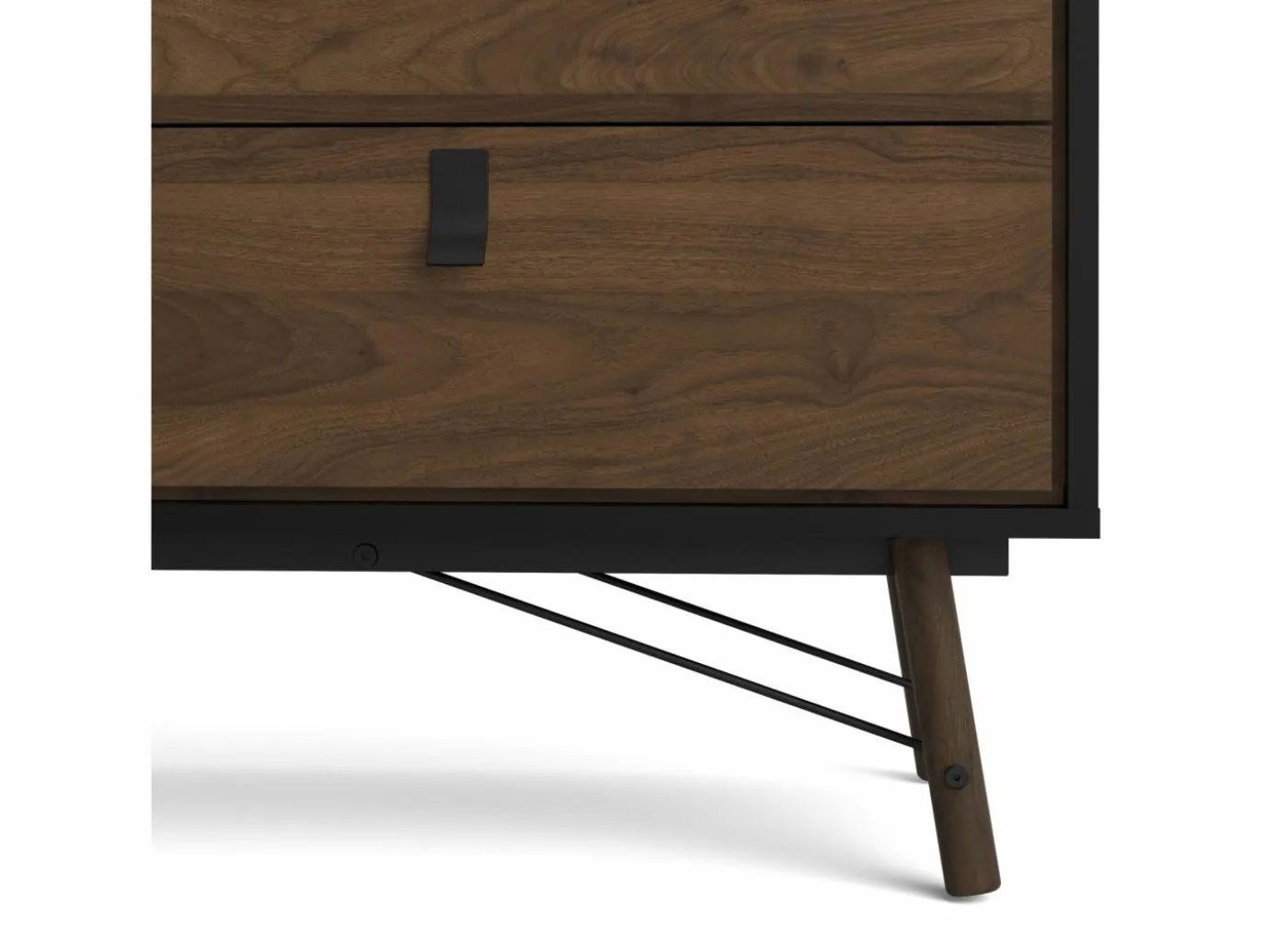 Ladekast Ry 151x41x95cm - decor - mat zwart/okkernoot