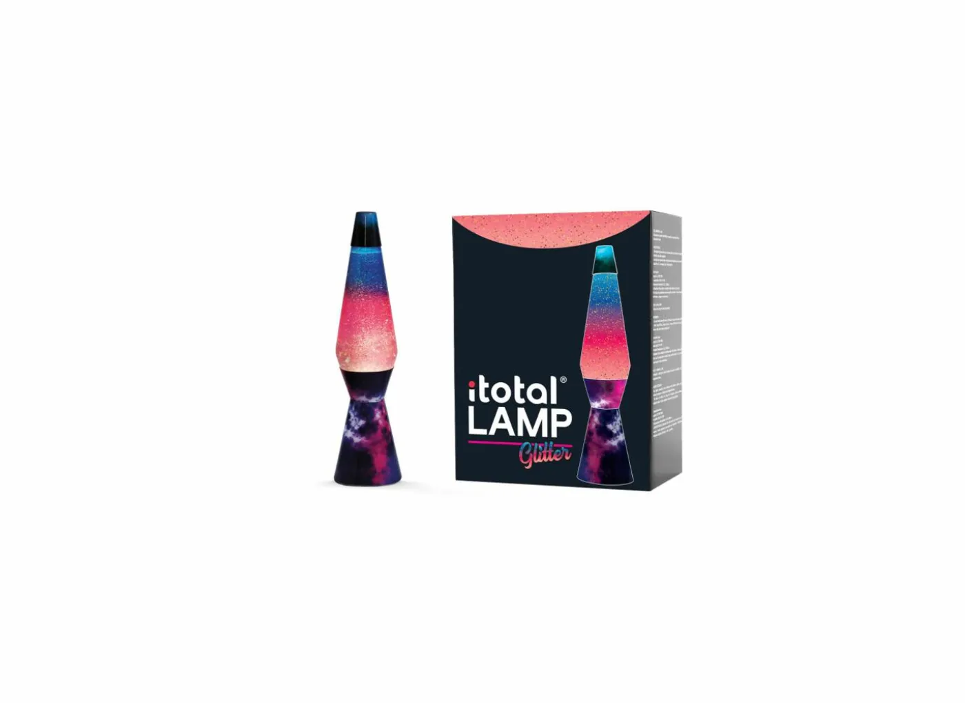 Lavalamp Galaxy Glitter H36cm - metaal & glas - multicolor