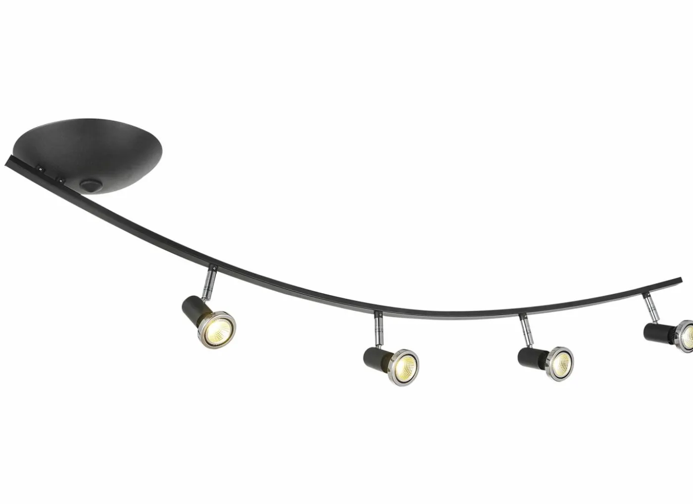 LED spot met 4 spots 5W GU10 chroom zwart