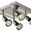 LED spot met 4 spots 5W GU10 chroom