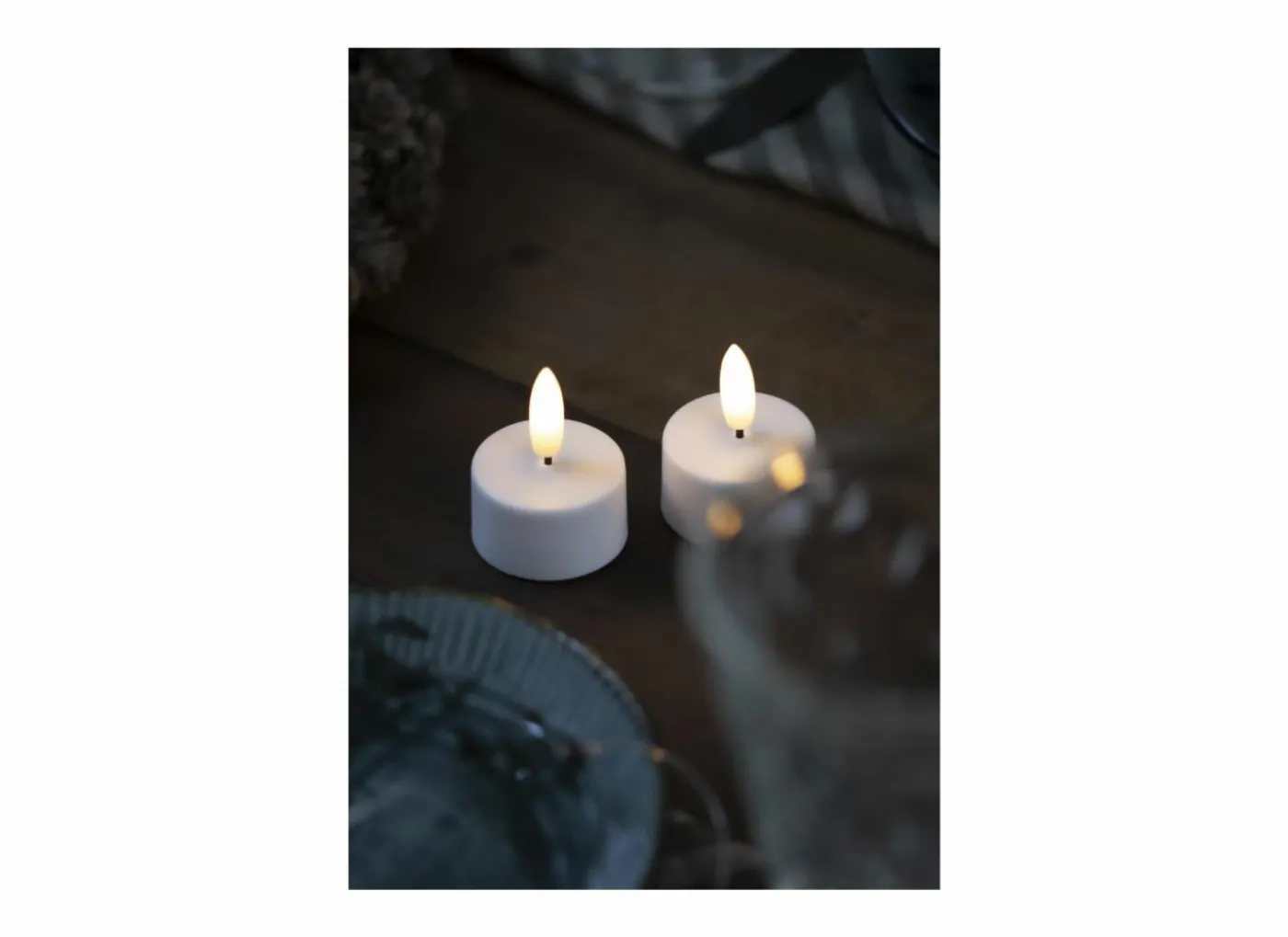 Ledkaars Sille Rechargeable wit set van 2
