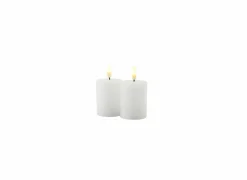 Ledkaars Sille Rechargeable wit set van 2