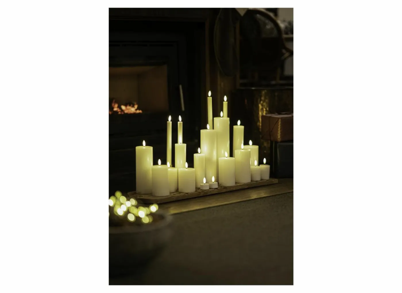 Ledkaars Sille Rechargeable wit set van 2
