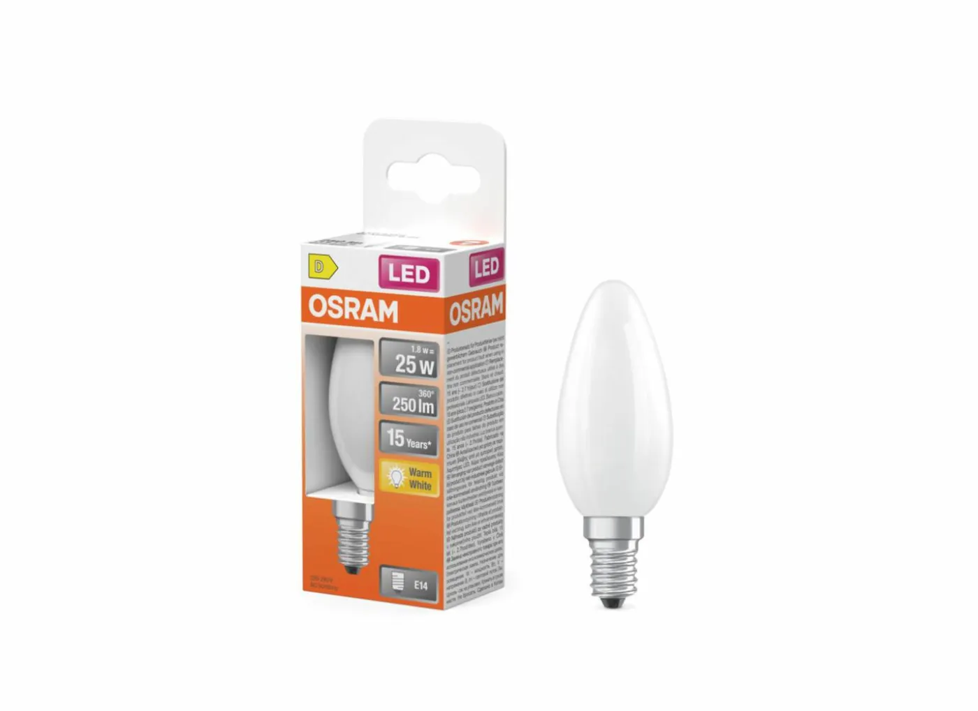Ledlamp Kaars 1,8W E14