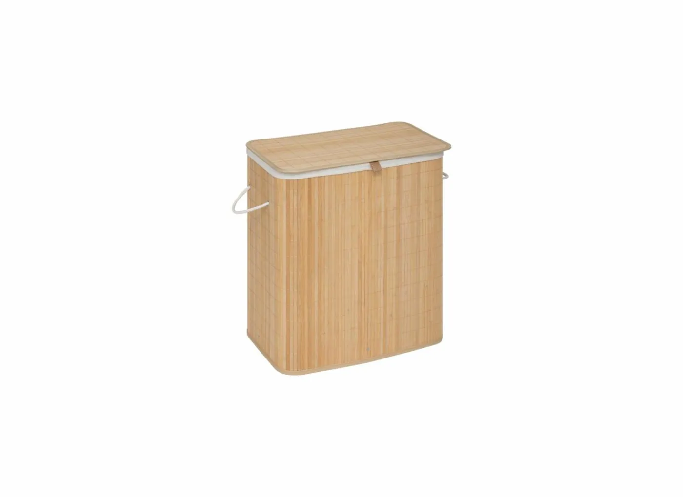 Linnenmand met 2 vakken 52x32x63cm - bamboe - naturel