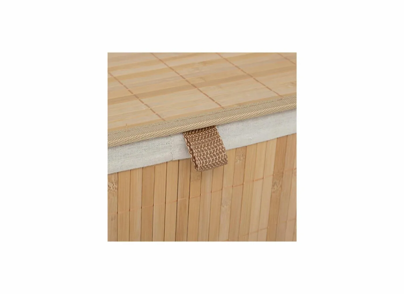 Linnenmand met 2 vakken 52x32x63cm - bamboe - naturel