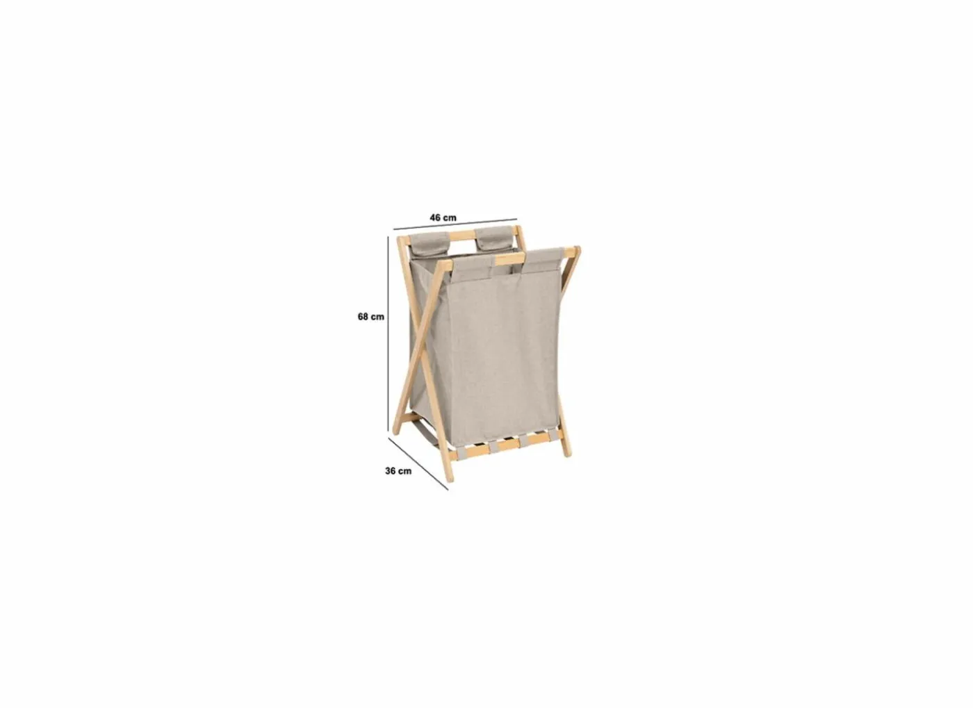 Linnenmand Tidy Box inklapbaar 46x36x68cm - polyestervezel & bamboe - beige