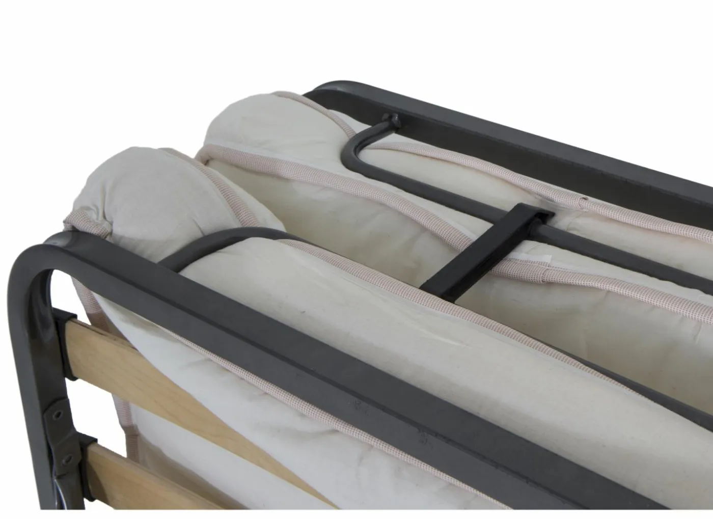 Logeerbed Morfeo 80x190cm - metaal - zwart & wit met matras en bodem