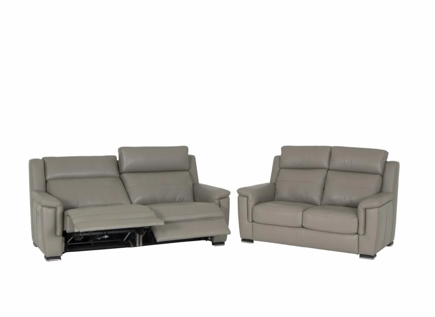 Maxim 3+2-zit - leder - grijs met relax