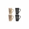 Mok Hot drink 50cl Ø9,1x15cm - porselein - zwart & beige