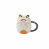 Mok Slurpy Orange Cat - steen - wit