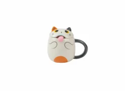 Mok Slurpy Orange Cat - steen - wit