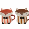 Mok Vos 15x13x11cm - keramiek - bruin & oranje