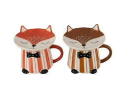 Mok Vos 15x13x11cm - keramiek - bruin & oranje