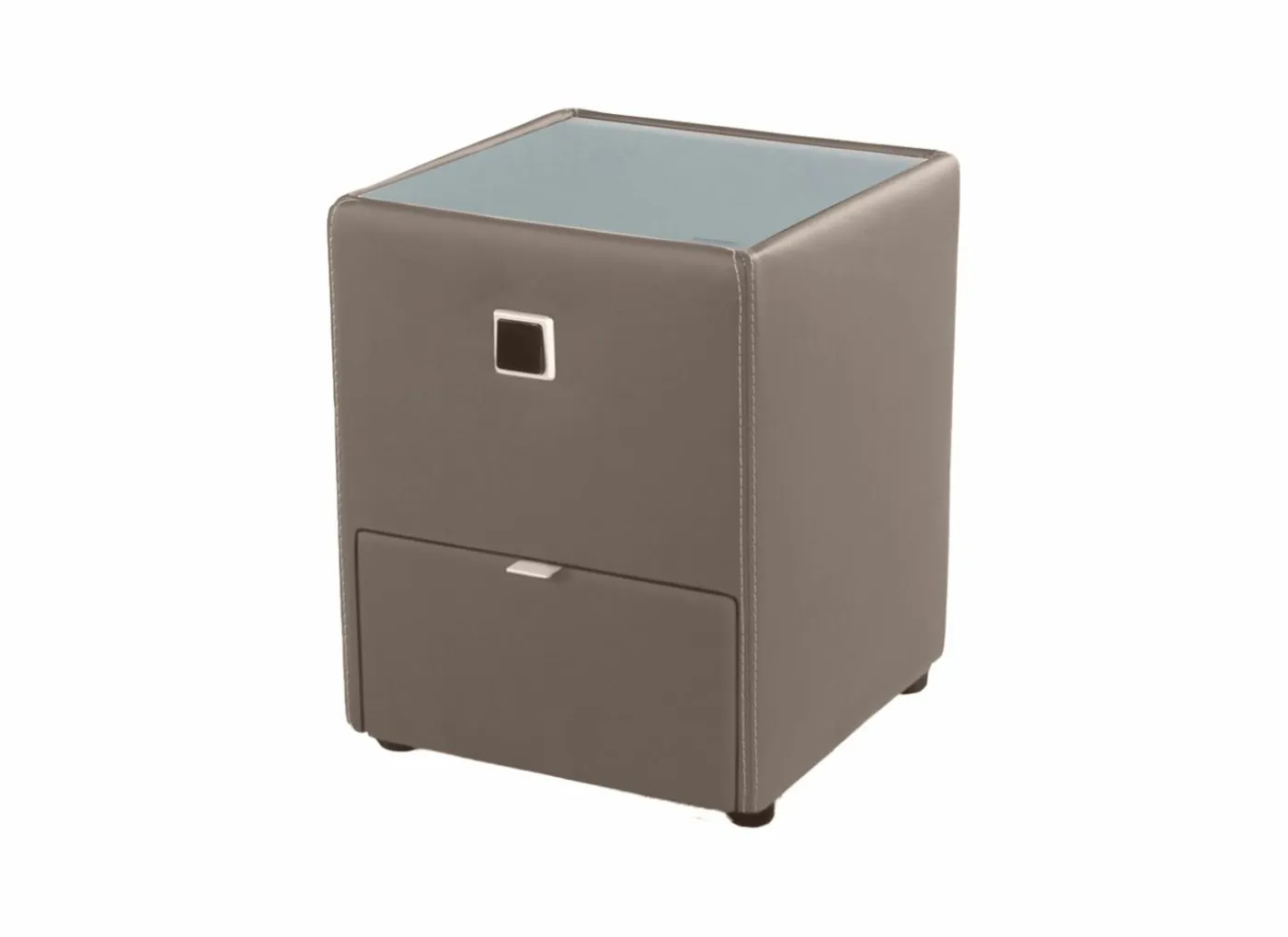 Nachtkastje Lancy 42,5x45x53cm - lederlook - bruin