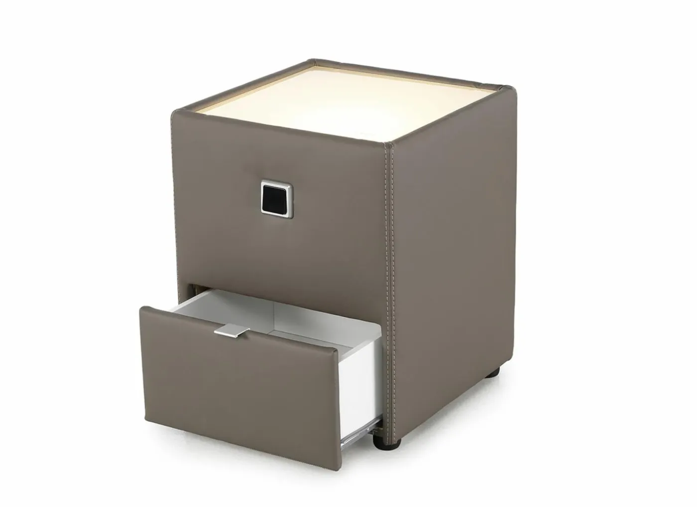 Nachtkastje Lancy 42,5x45x53cm - lederlook - bruin