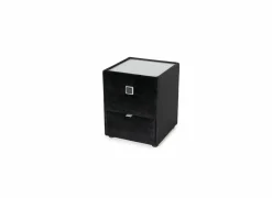 Nachtkastje Lancy 42,5x45x53cm - polyestervezel - zwart