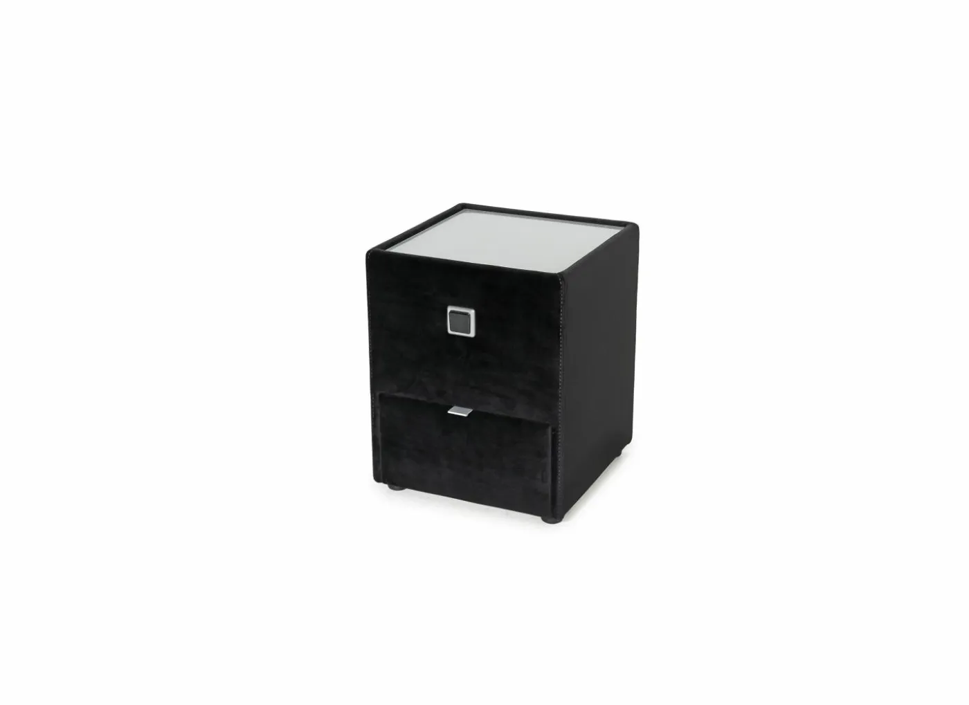 Nachtkastje Lancy 42,5x45x53cm - polyestervezel - zwart