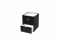 Nachtkastje Lancy 42,5x45x53cm - polyestervezel - zwart