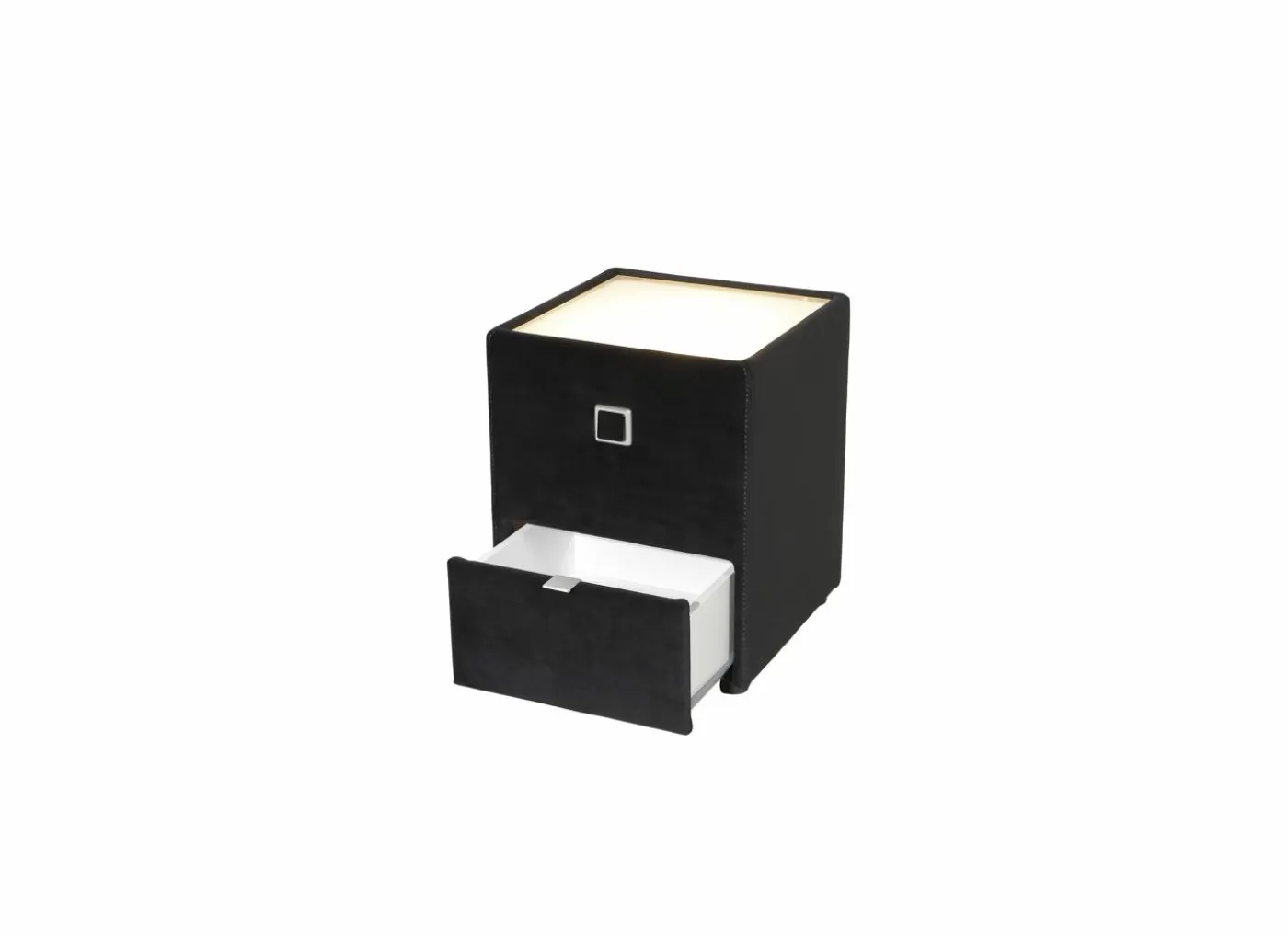 Nachtkastje Lancy 42,5x45x53cm - polyestervezel - zwart