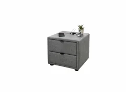 Nachtkastje Lara 44x44x39cm - polyester - grijs