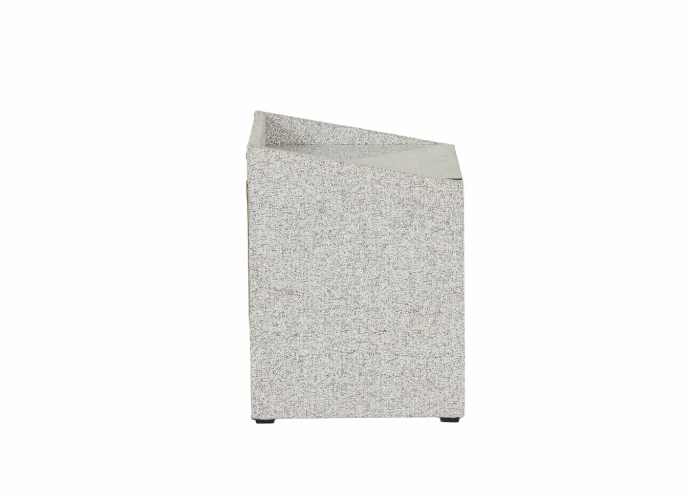 Nachtkastje Moon 48x47x62cm - stof & glas - grijs