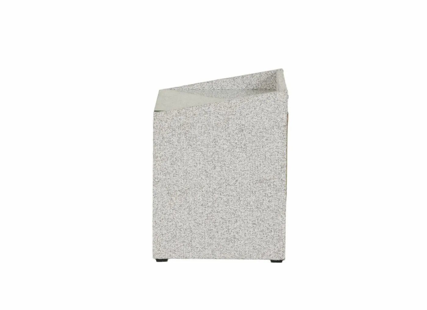 Nachtkastje Moon 48x47x62cm - stof & glas - grijs