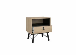Nachtkastje Ry 54x41x60cm - decor - bruin & zwart