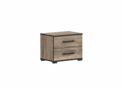 Nachtkastje Veronique 52x35x41cm - decor & glas - zwart