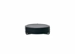 Onderzetters voor glazen Ø10cm - silicone - zwart - set van 6