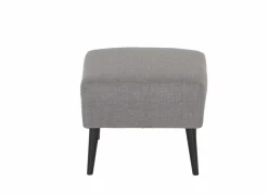 Oorfauteuil en poef Canto 76x80x107cm - stof - taupe