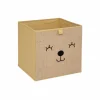 Opbergbox Beer 29x29x29cm - polyestervezel & papier - bruin