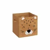 Opbergbox Luipaard 29x29x29cm - polyestervezel & papier - geel