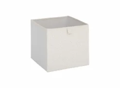 Opbergbox 31x31cm - bouclé - wit