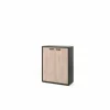 Opbergkast Capo 2 90x40x112cm - melamine - kastanje & zwart