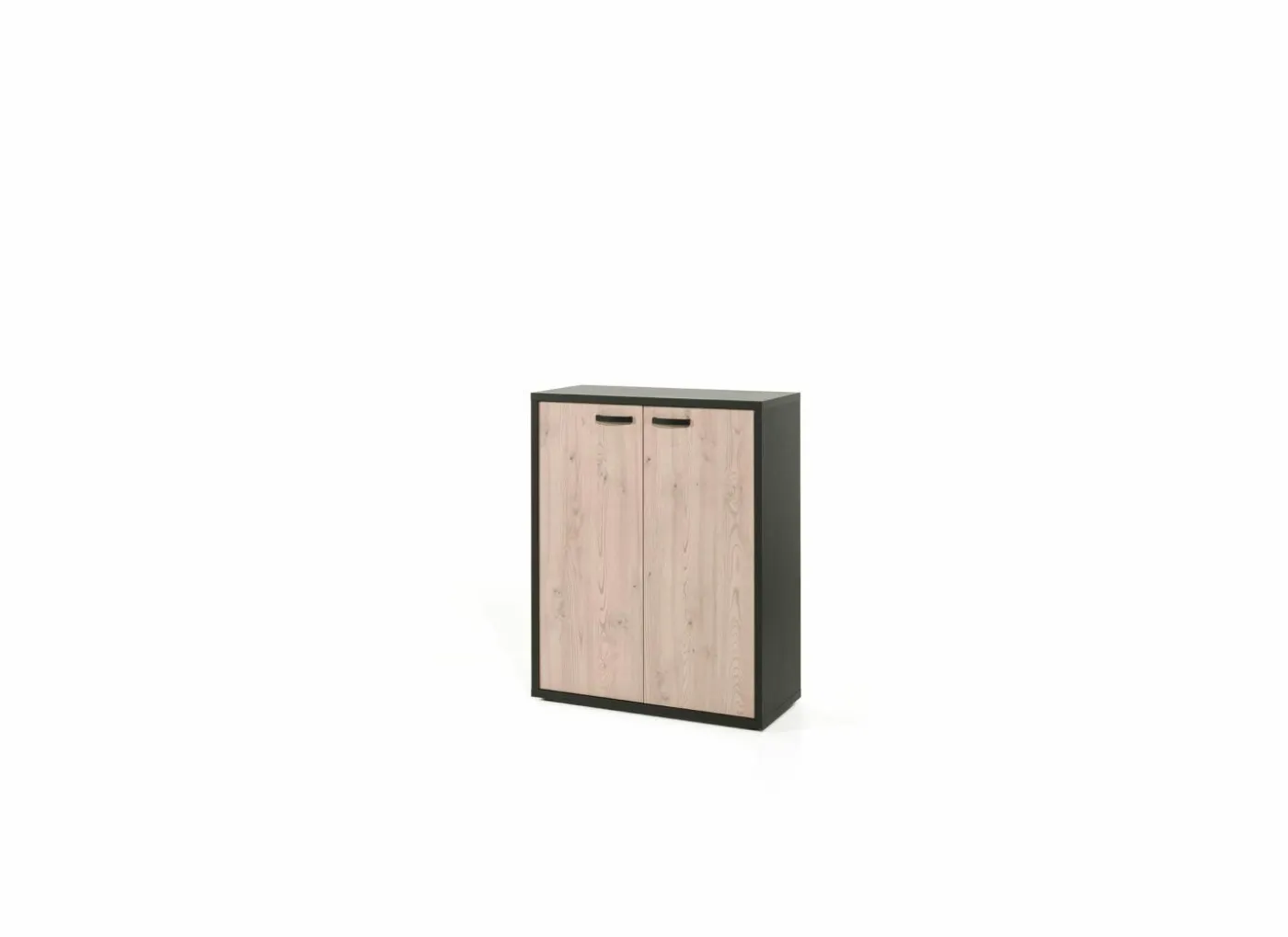 Opbergkast Capo 2 90x40x112cm - melamine - kastanje & zwart