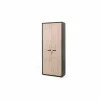 Opbergkast Capo 2 90x40x216cm - melamine - kastanje & zwart
