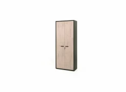 Opbergkast Capo 2 90x40x216cm - melamine - kastanje & zwart