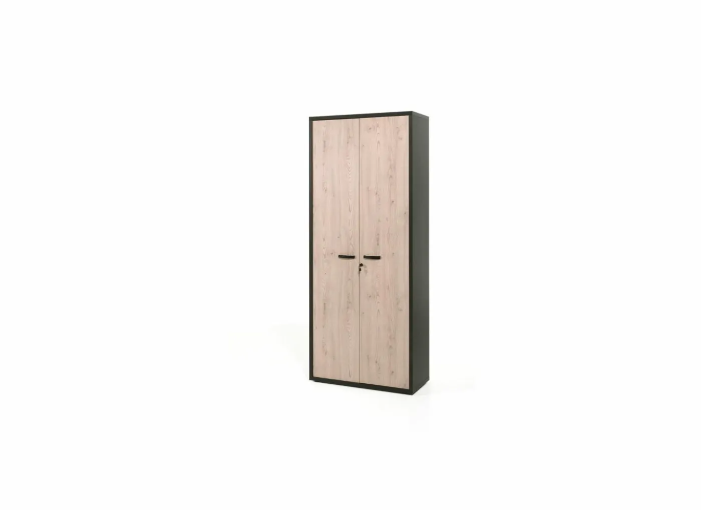 Opbergkast Capo 2 90x40x216cm - melamine - kastanje & zwart