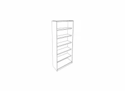 Opbergkast Capo 2 90x40x216cm - melamine - kastanje & zwart